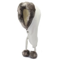 晴舫親子雙球帽加厚搖粒絨保暖帽子圍巾一體大毛領(lǐng)冬帽戶外帽批發(fā)